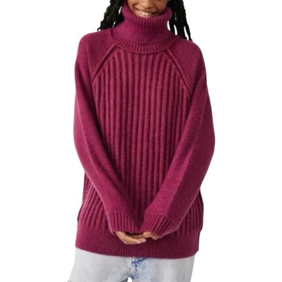 Free People Oversized Turtleneck Sweater Super Soft - Picture 1 of 5